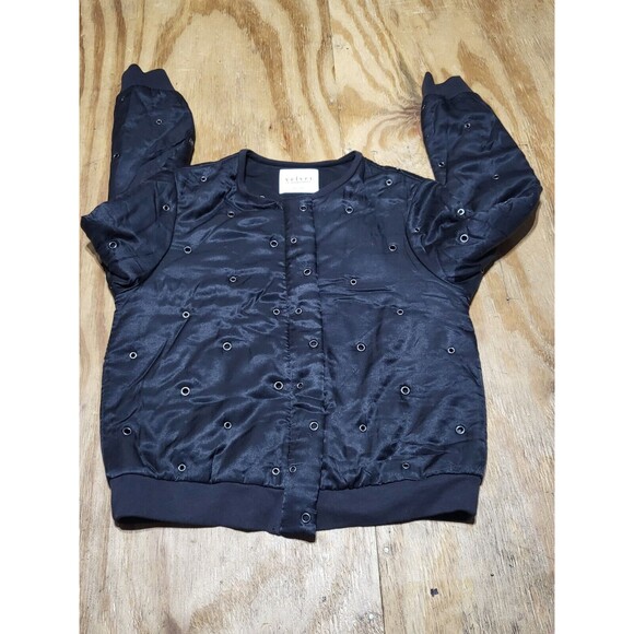 Velvet by Graham & Spencer Viviette Grommet Bomber Jacket Women M Zip @H2 - Picture 5 of 9